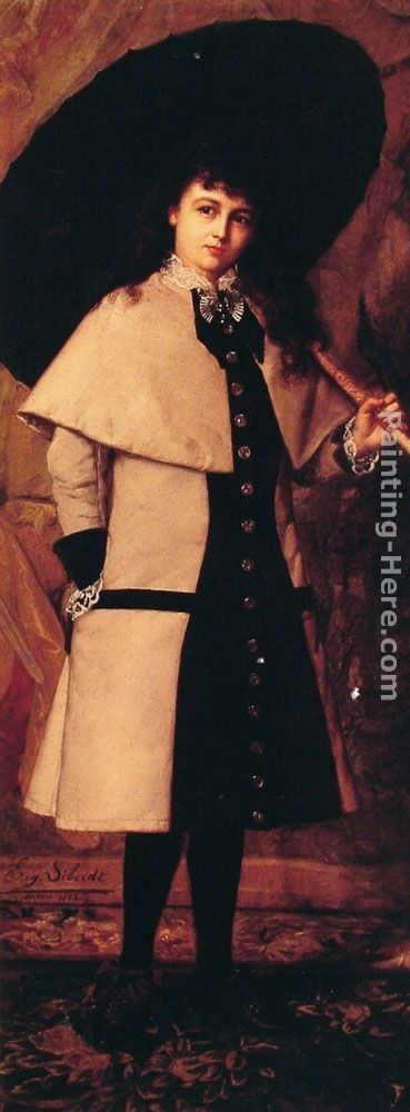 Eugene Siberdt Young Girl with Umbrella